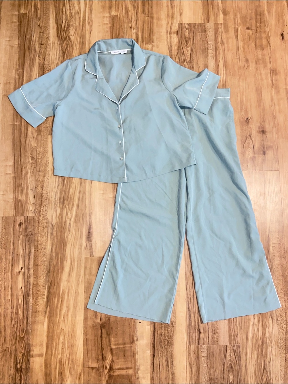 Jason Wu Mint Green Two-Piece Pajama Set with White Piping